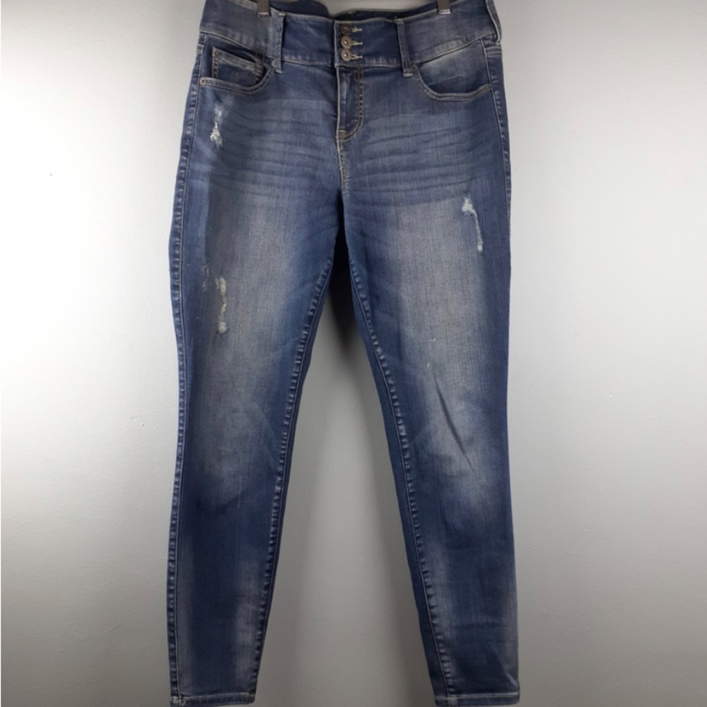 Torrid Jeggings Distressed Dark Medium Wash 16R